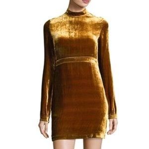 A.L.C. GoldCrushed Velvet Cocktail Night Out Dress